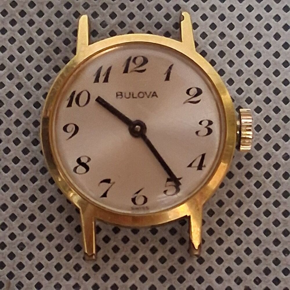 1973 Bulova 10K Gold Plated Women's Watch Winds Keeps Accurate Time Needs Band